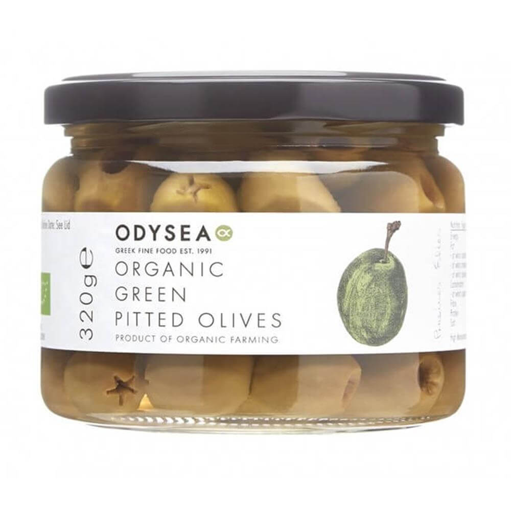 Odysea Organic Green Pitted Olives 320g